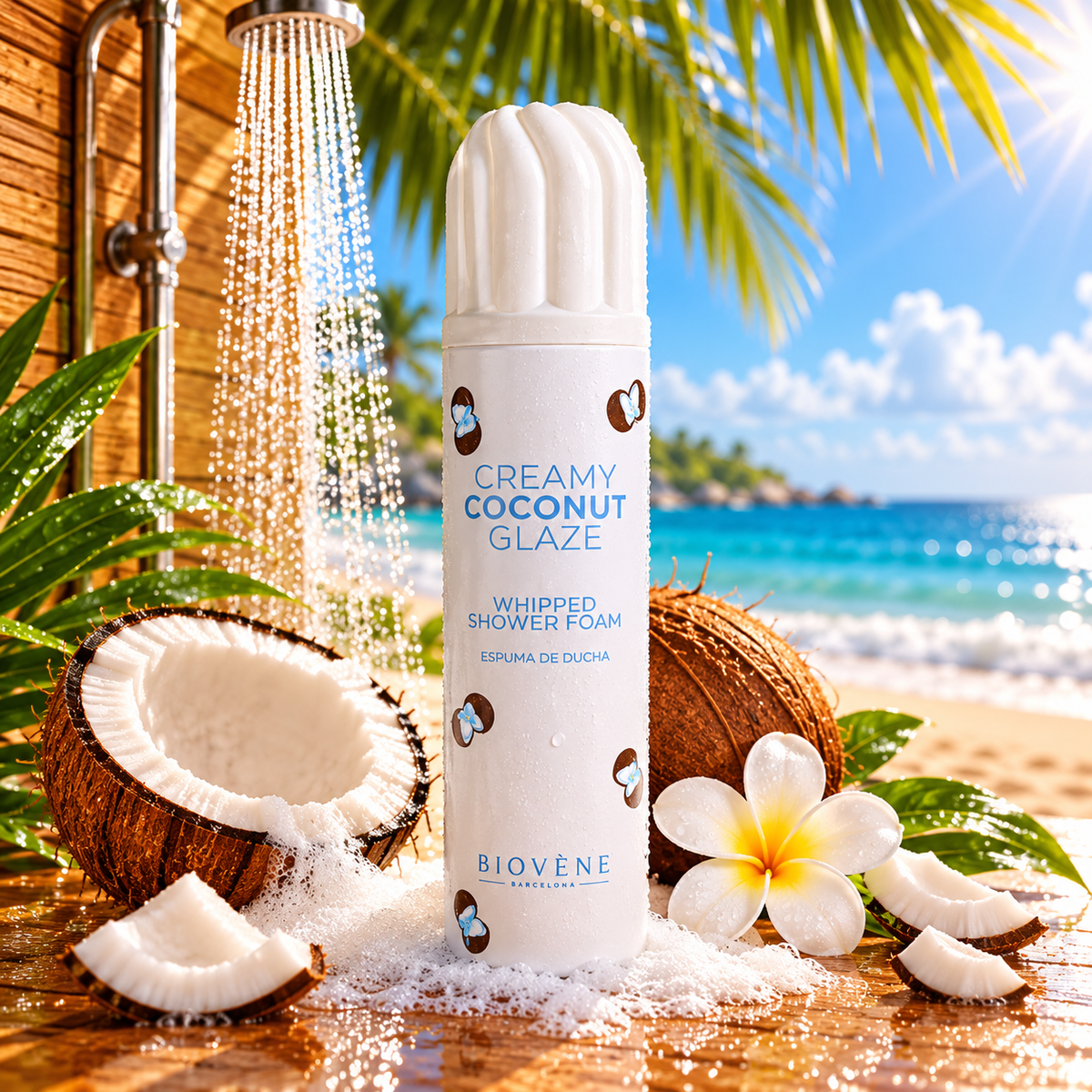 MOUSSE DE DOUCHE CREAMY COCONUT GLAZE 250ML BIOVENE BARCELONA