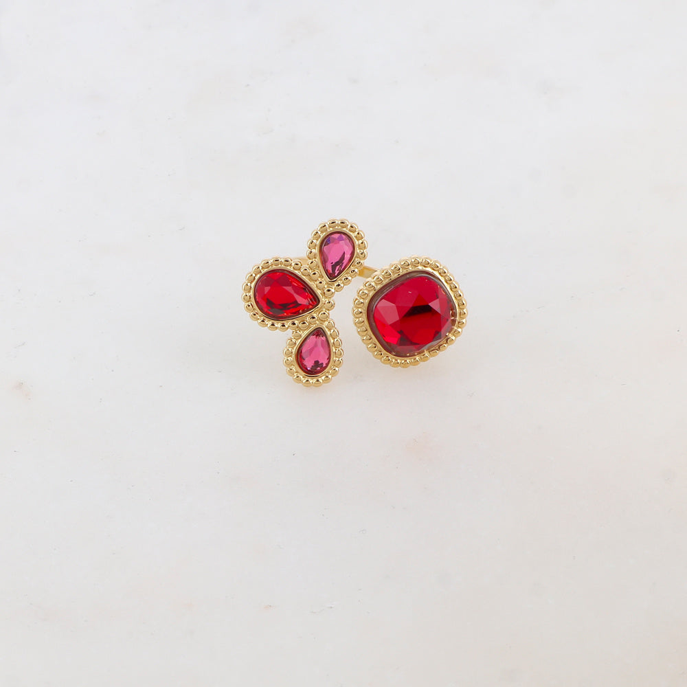 BAGUE TABATA ROUGE PATE DE VERRE