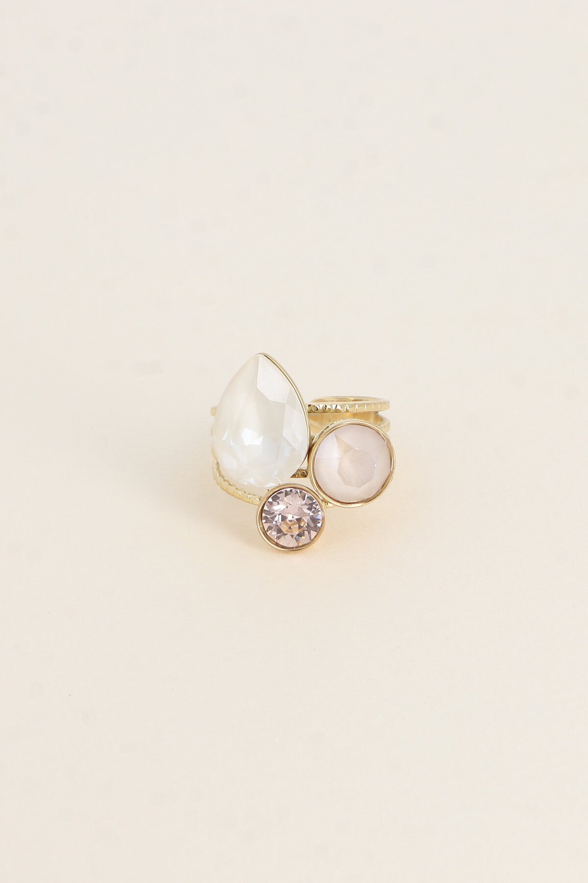Bague Trilogie goutte - ornée de cristaux de Swarovski® IVOIRE