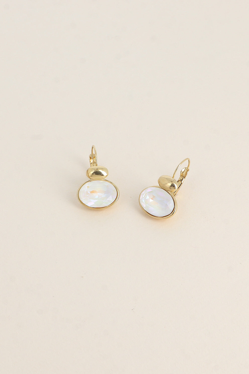 Boucles Vivine dorées - ornées de cristaux de Swarovski® GRIS CLAIR