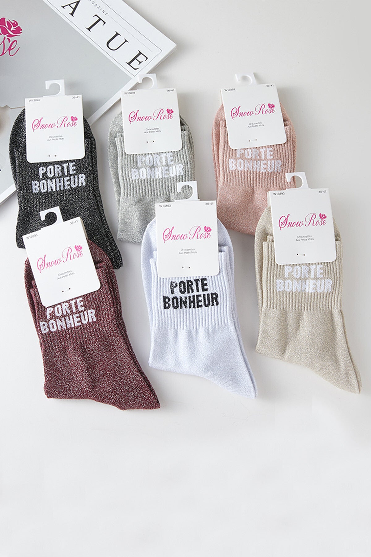 Chaussettes à paillettes “PORTE BONHEUR"