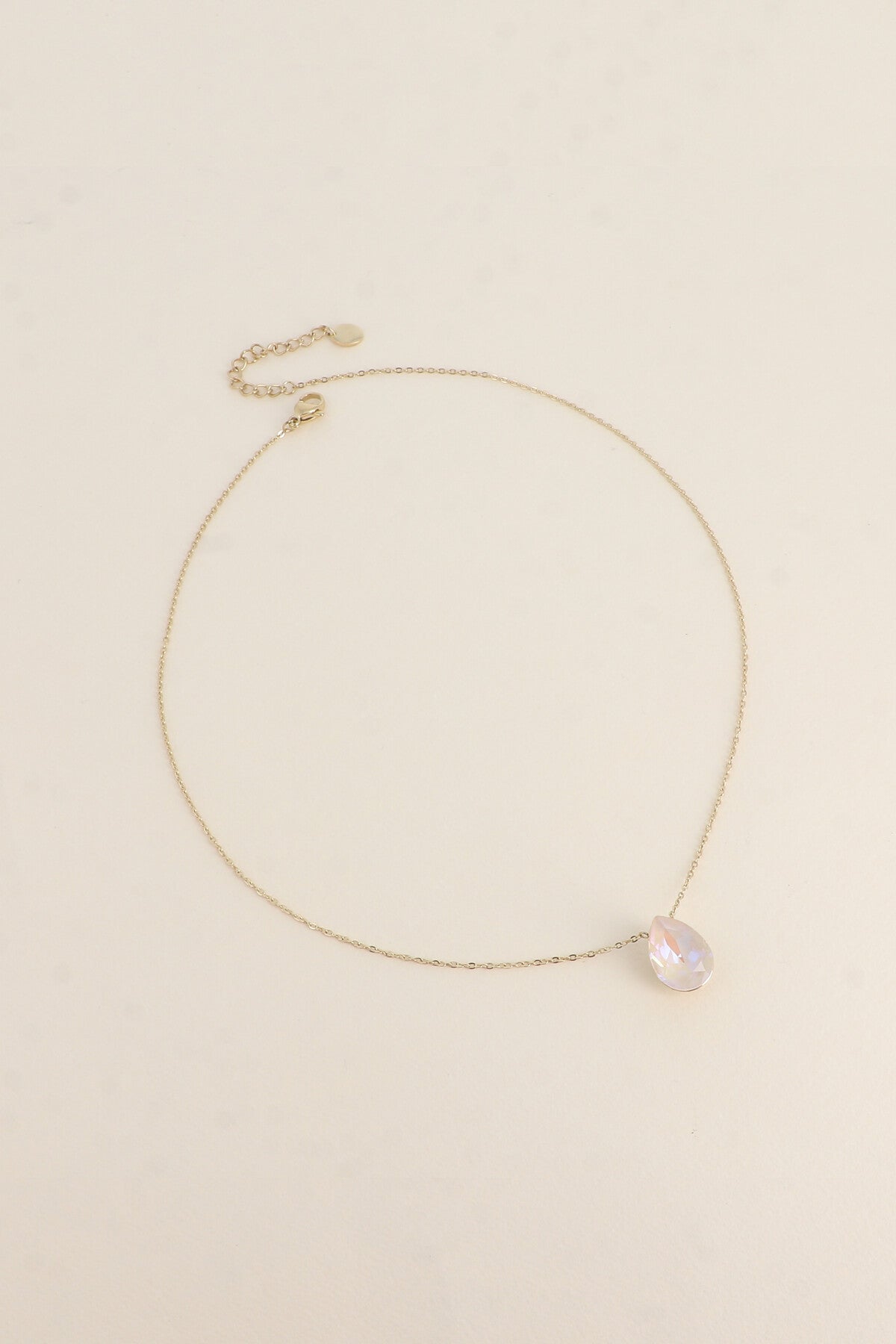 Collier Bertille doré - orné de cristaux de Swarovski® - forme goutte IVOIRE