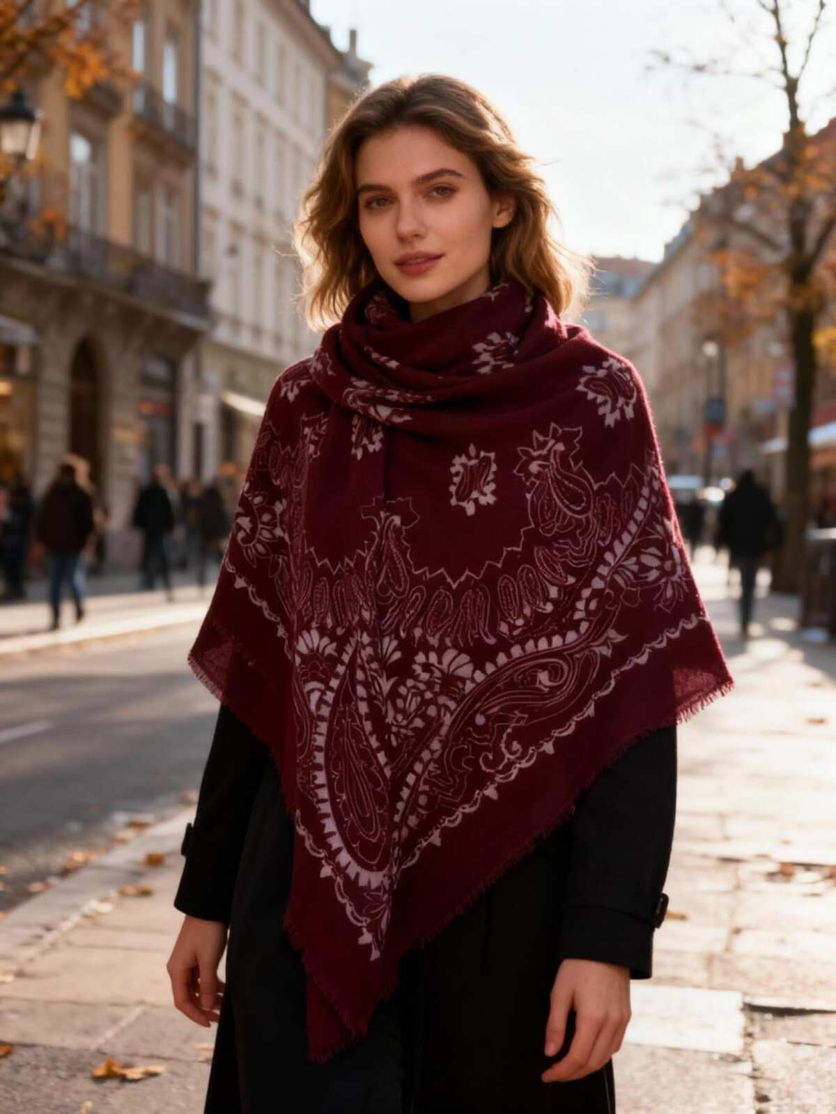 ECHARPE FOULARD CARRE BORDEAUX