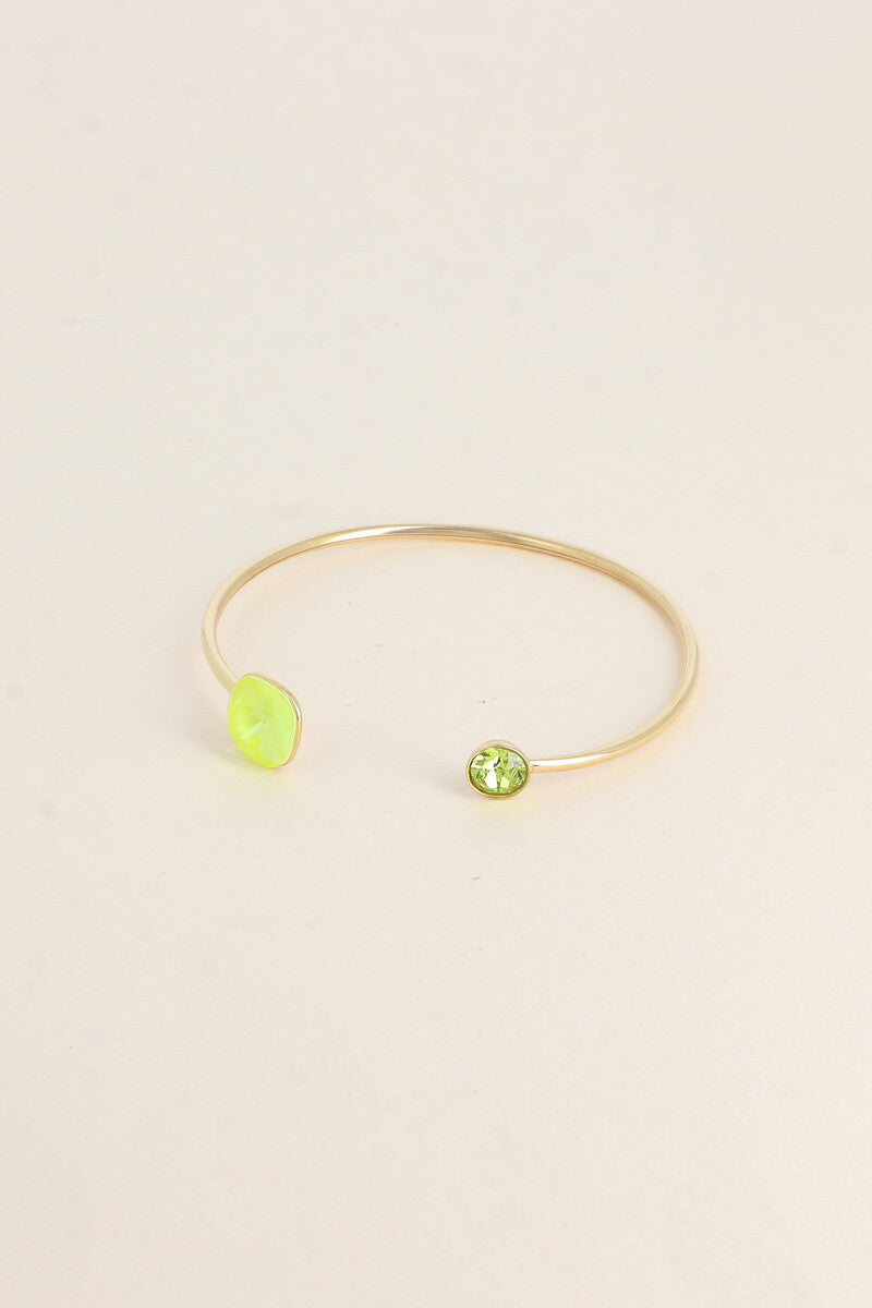 Jonc Béa doré - orné de cristaux de Swarovski® JAUNE FLUO