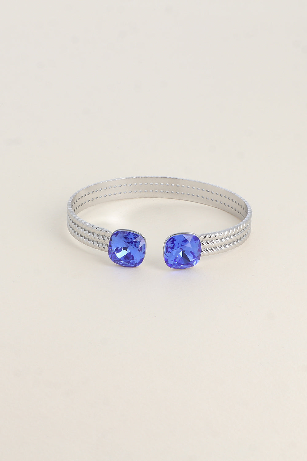 Jonc Phoebe monture argenté - orné de cristaux de Swarovski® BLEU ROI