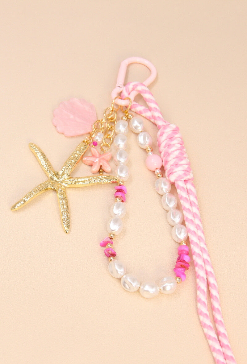 Porte-clés & Bijoux de Sac – Charme Océanique rose