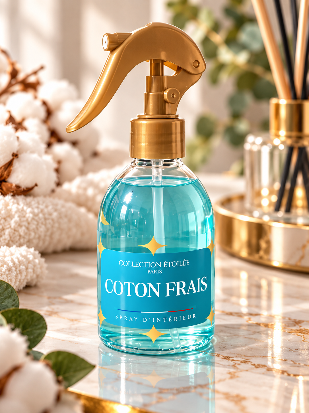 SPRAY D'AMBIANCE MAISON TISSU ET VOITURE COTON FRAIS 250ML