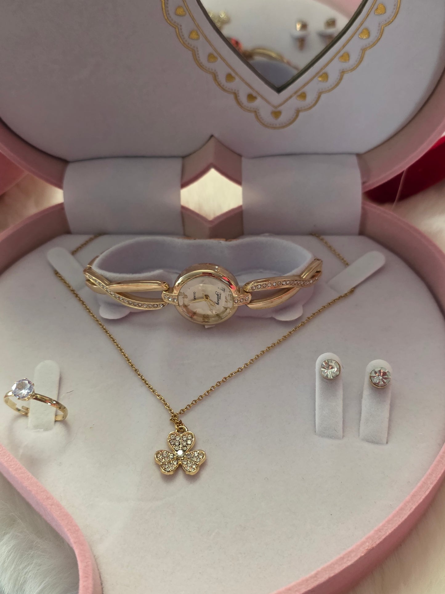 COFFRET MONTRE DORE TREFLE