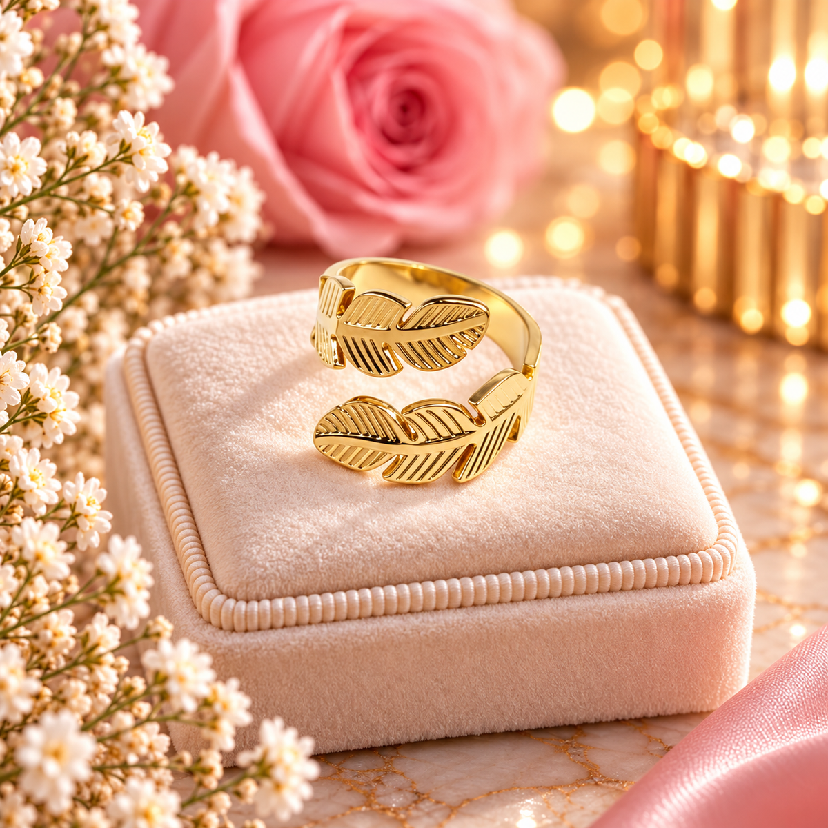 BAGUE FEUILLA DOREE