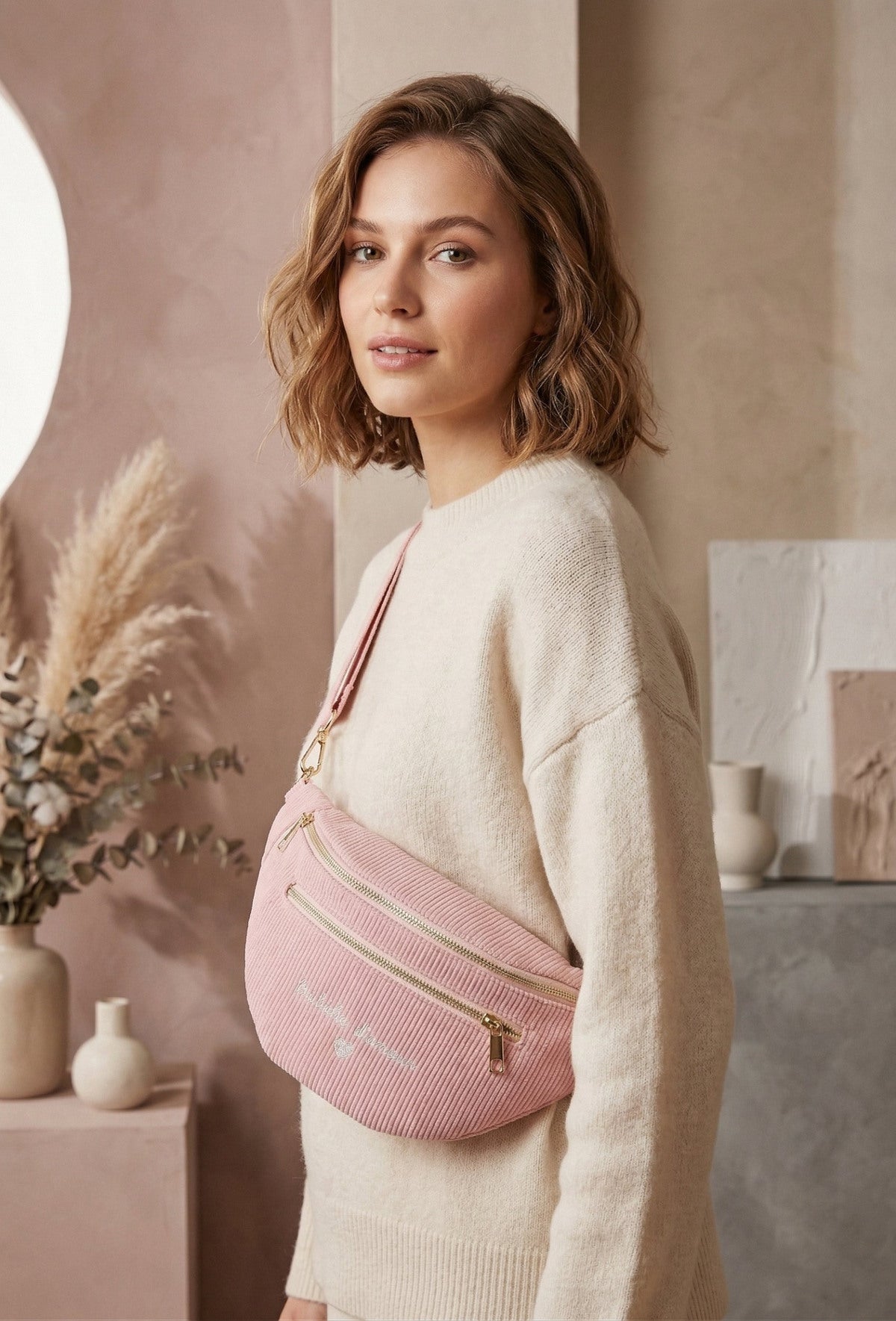 SAC BANANE BICHETTE D'AMOUR ROSE