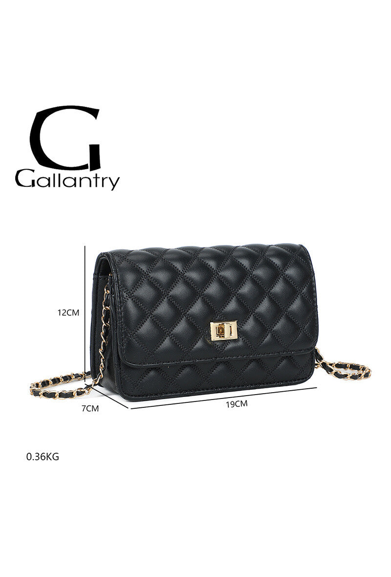 SAC SABRINE NOIR AVEC FERMOIR
