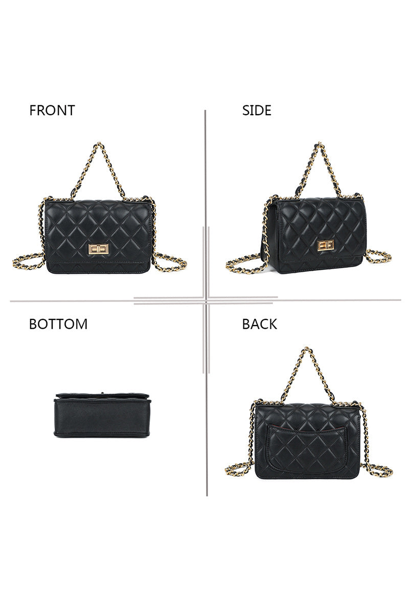 SAC REGINE chaîné Noir