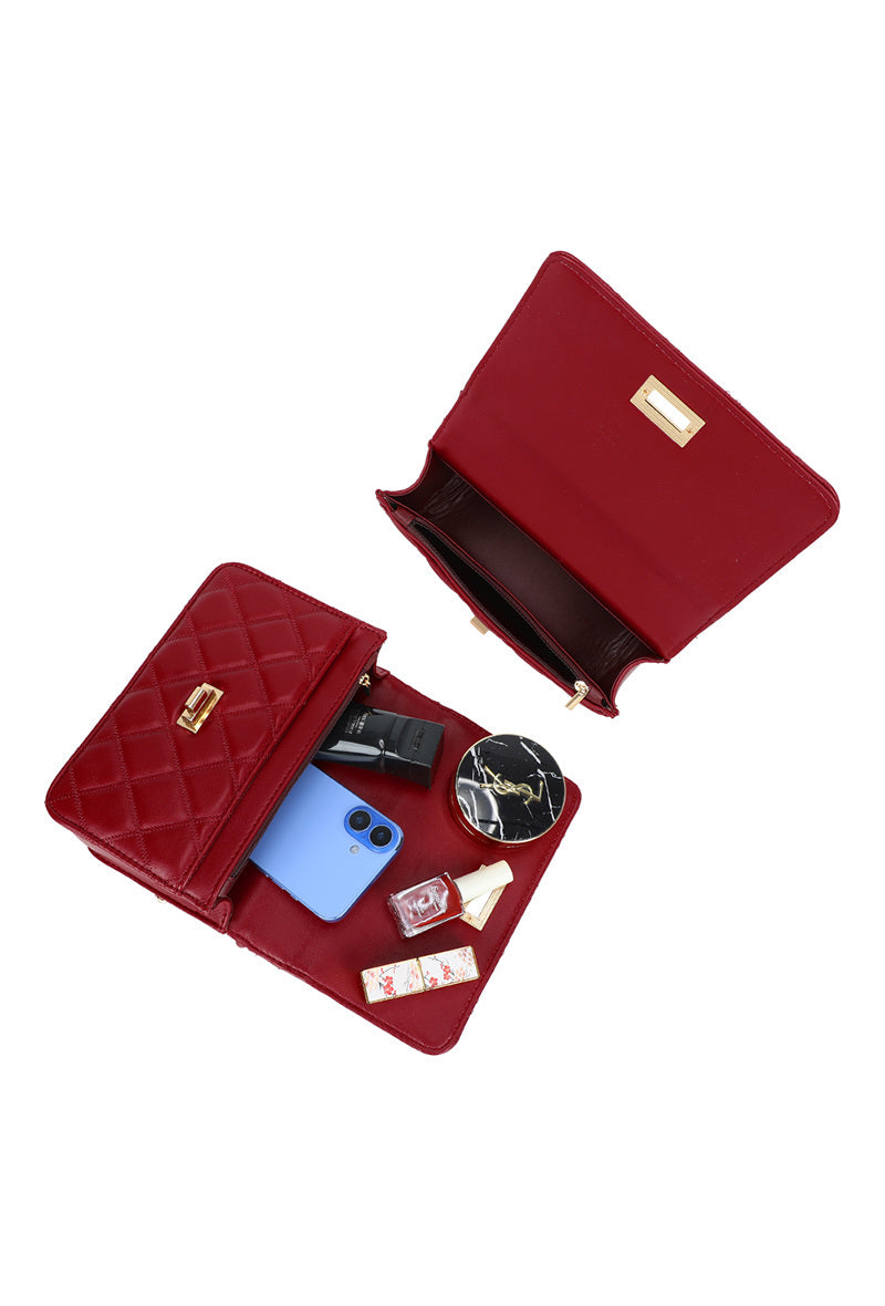SAC REGINE chaîné Rouge
