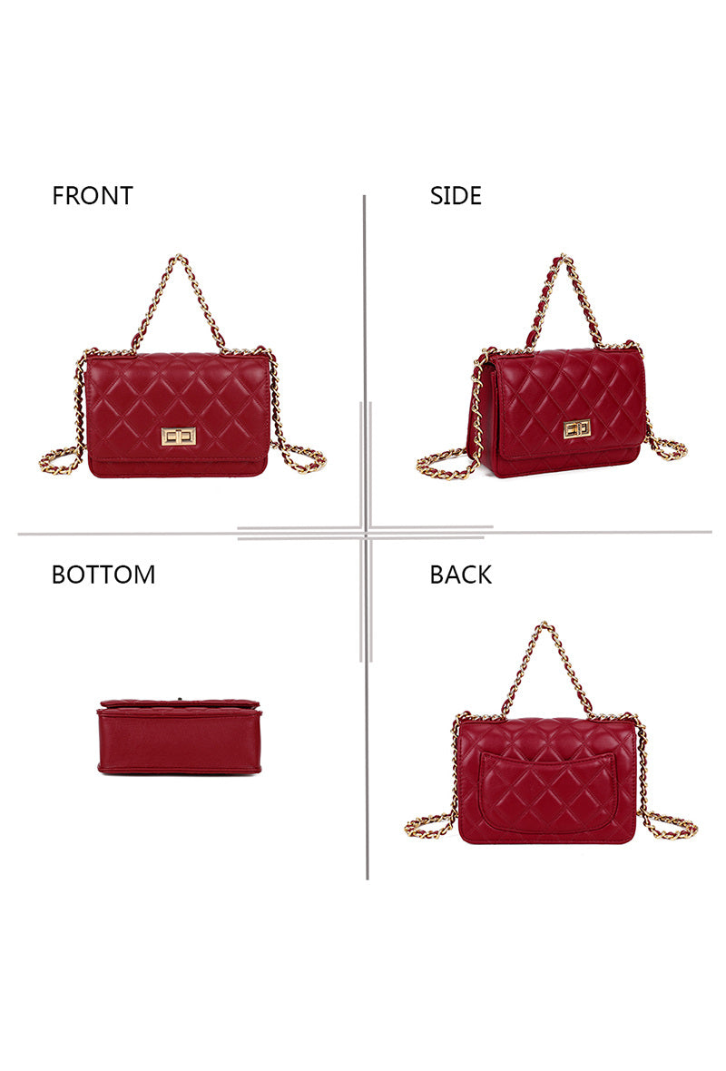 SAC REGINE chaîné Rouge