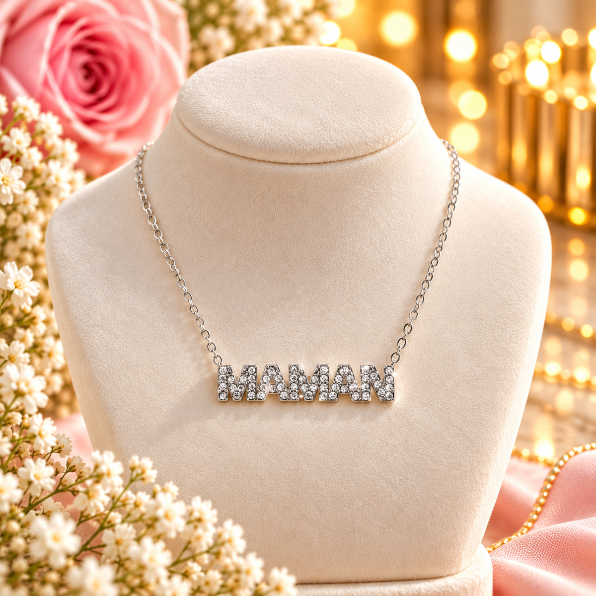 COLLIER MAMAN ARGENT