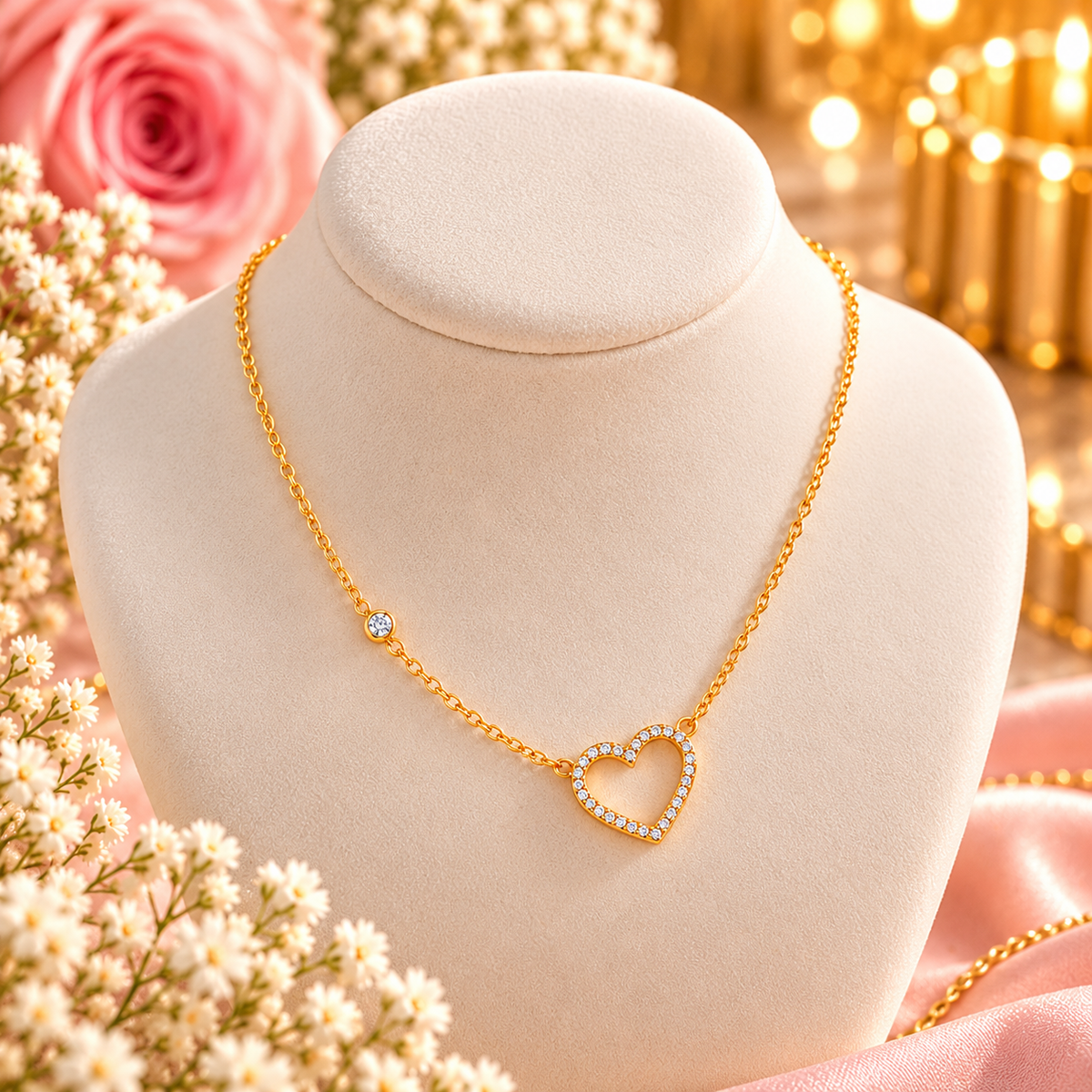 COLLIER COEUR DORE