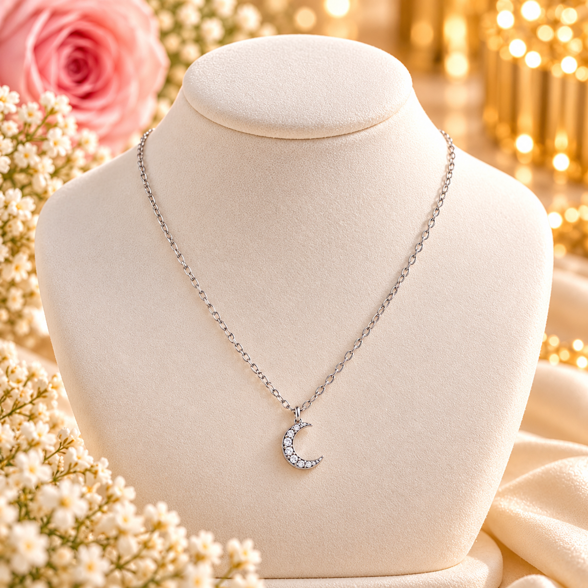 COLLIER LUNA ARGENT