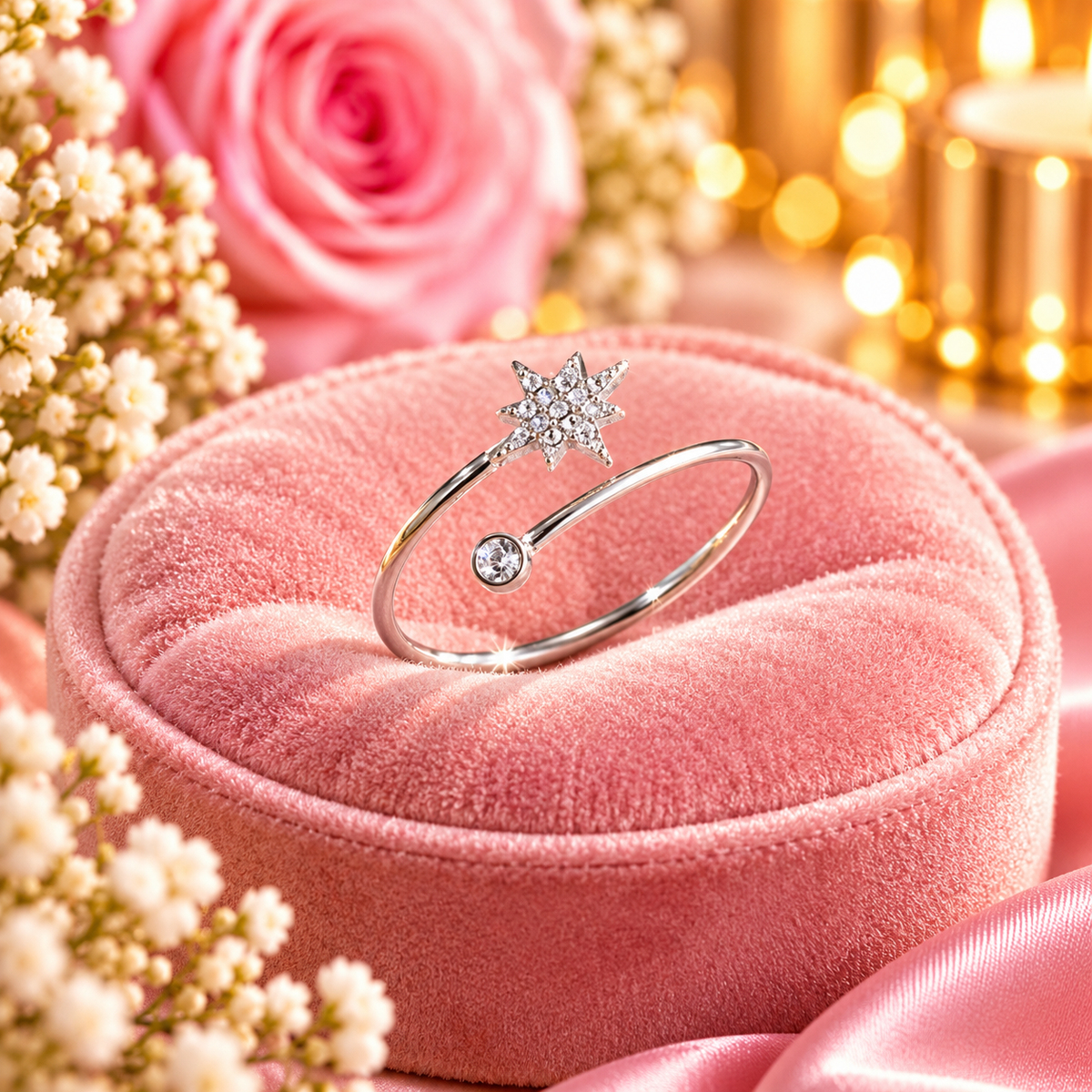 BAGUE ETOILE ARGENTEE