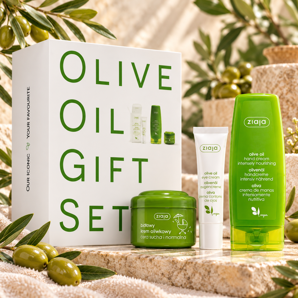 COFFRET OLIVE OIL CORPS ET VISAGE 3 PIECES