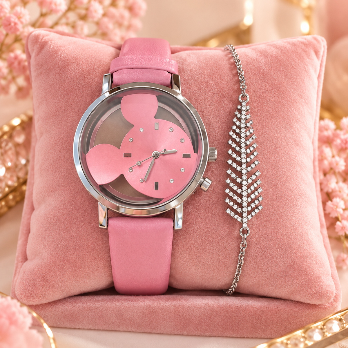 COFFRET MONTRE BRACELET  ROSE