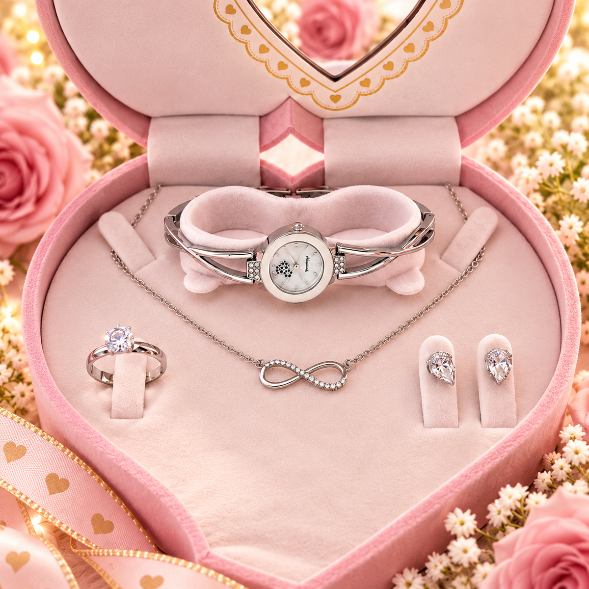 COFFRET MONTRE ARGENT INFINI