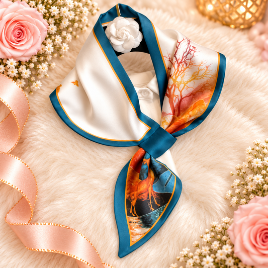 FOULARD BLEU ET ORANGE
