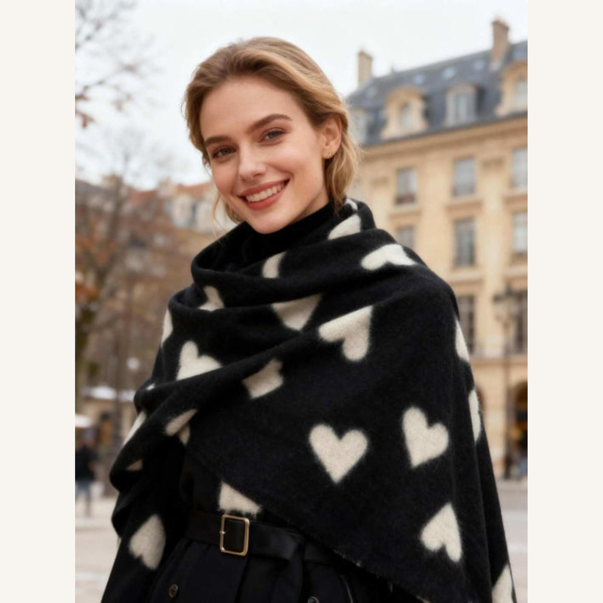 ECHARPE COEURS BLANCS
