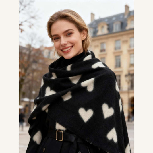 ECHARPE COEURS BLANCS