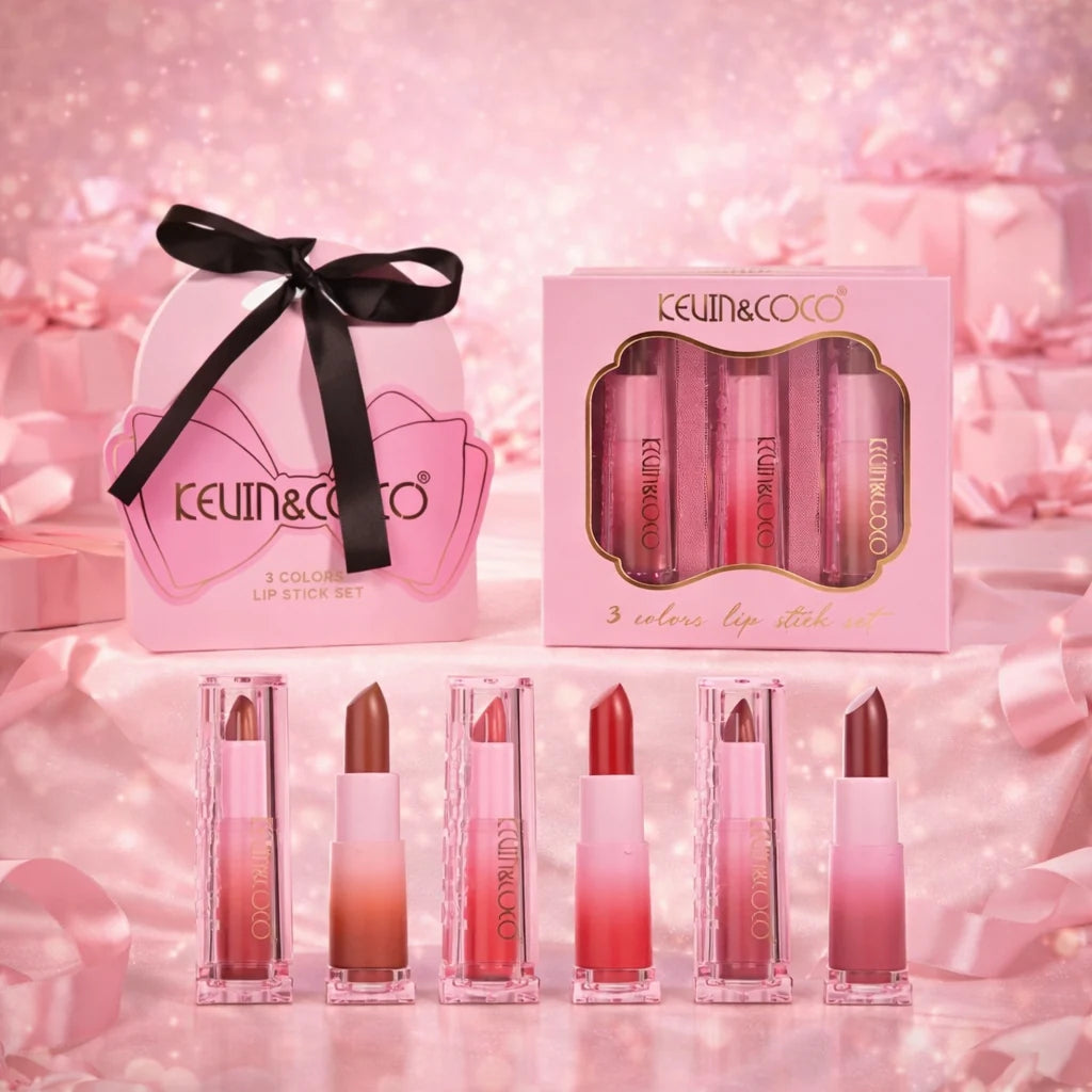 COFFRET 3 ROUGES A LEVRES KEVIN & COCO