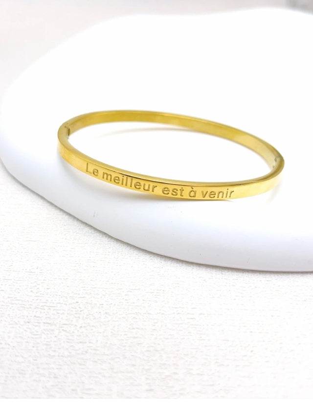 BRACELET MESSAGE "le meilleur est à venir" DORE