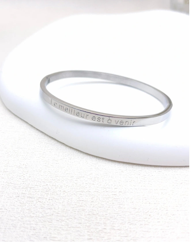 BRACELET MESSAGE "le meilleur est à venir"ARGENTE