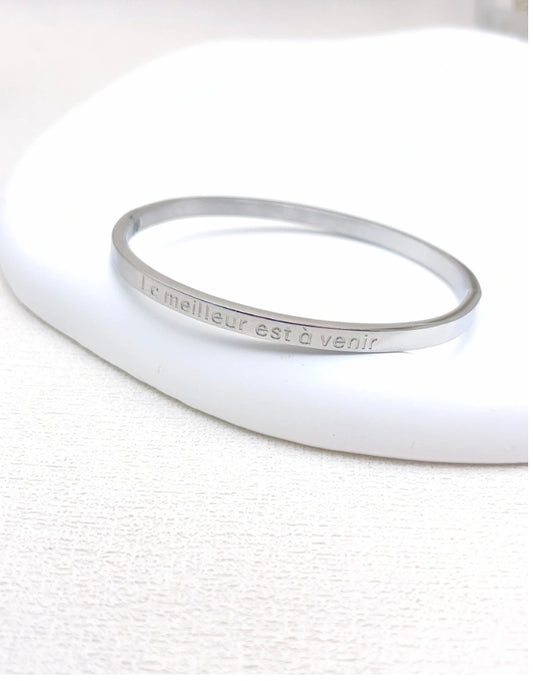 BRACELET MESSAGE "le meilleur est à venir"ARGENTE