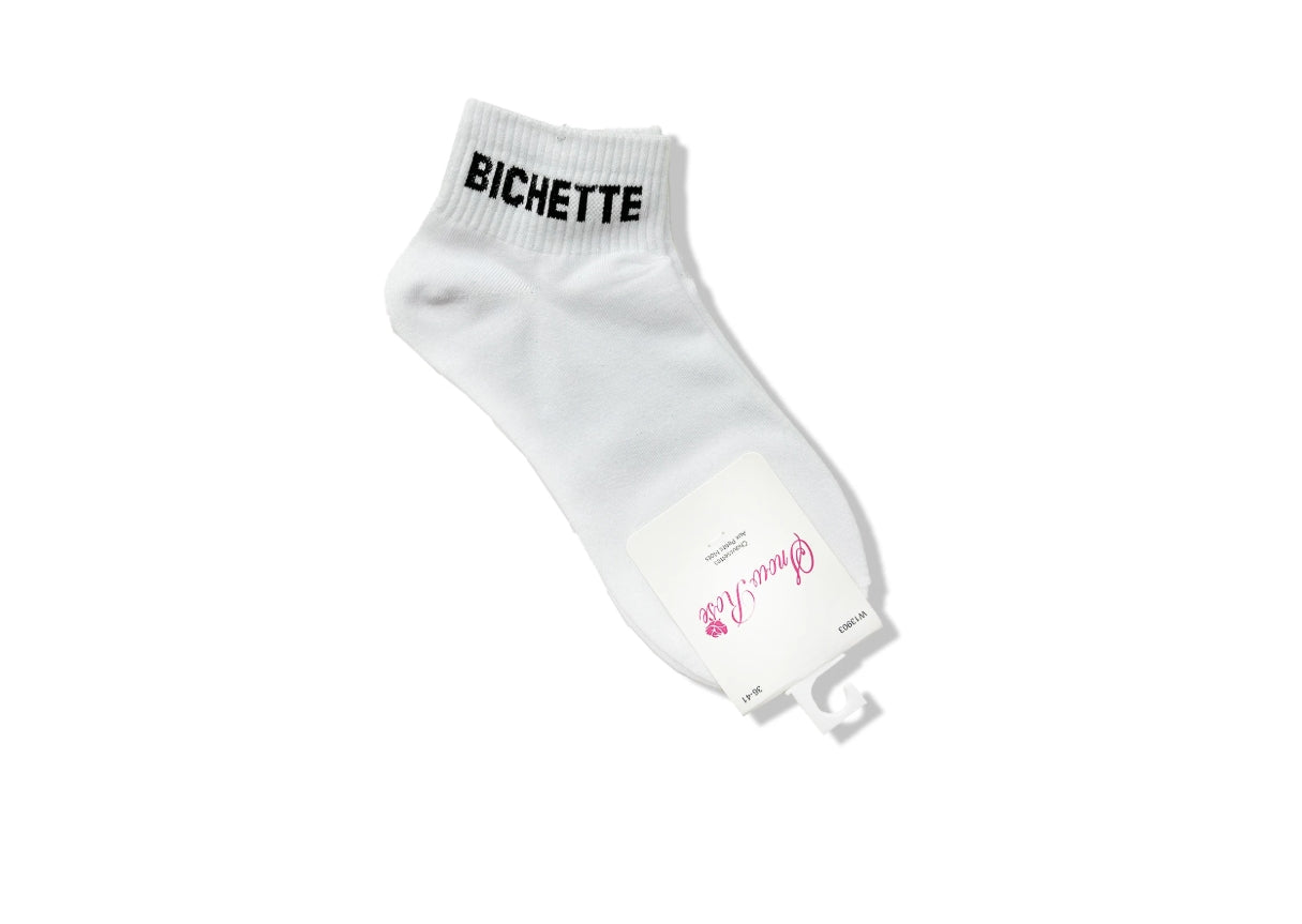 Chaussettes courtes à message " BICHETTE"