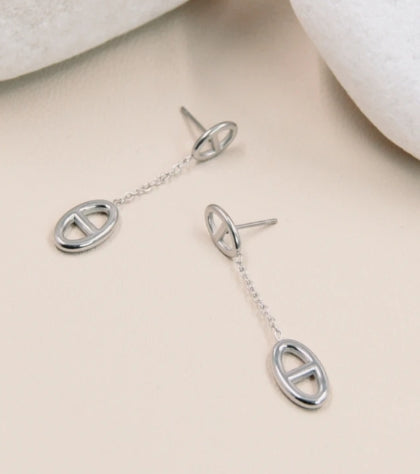 BOUCLES D'OREILLES EMILIE argentées