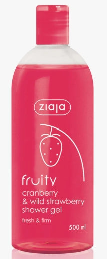 GEL DOUCHE HYDRATANT FRUITY CRANBERRY WILD STRAWBERRY 500ML