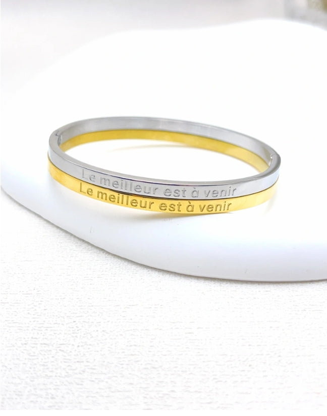 BRACELET MESSAGE "le meilleur est à venir" DORE
