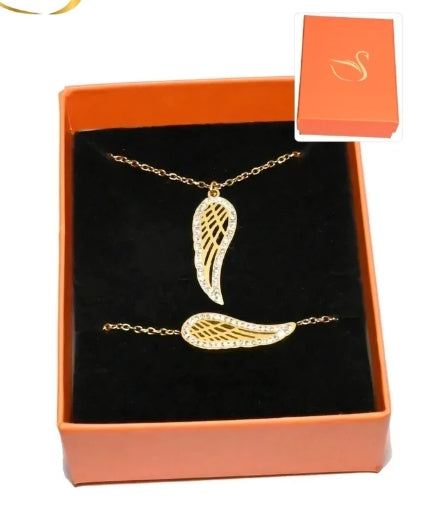 Coffret aile d'ange bijoux doré