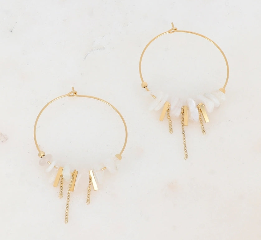 BOUCLES D'OREILLES AMANDA BLANCHES