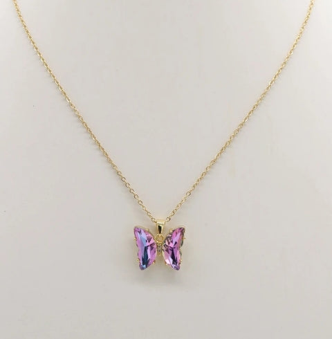 COLLIER BUTTERFLY LILAS