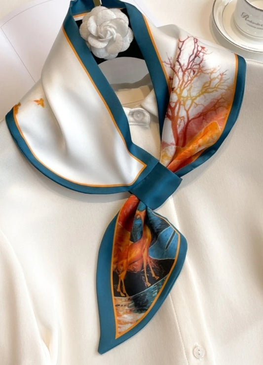 FOULARD BLEU ET ORANGE