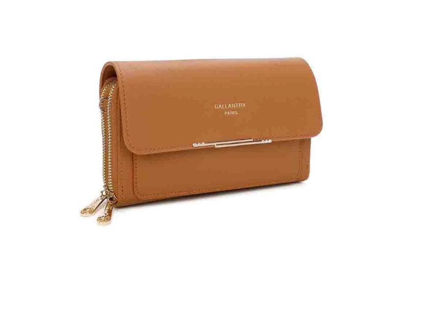 PORTEFEUILLE POCHETTE SIDONIE CAMEL