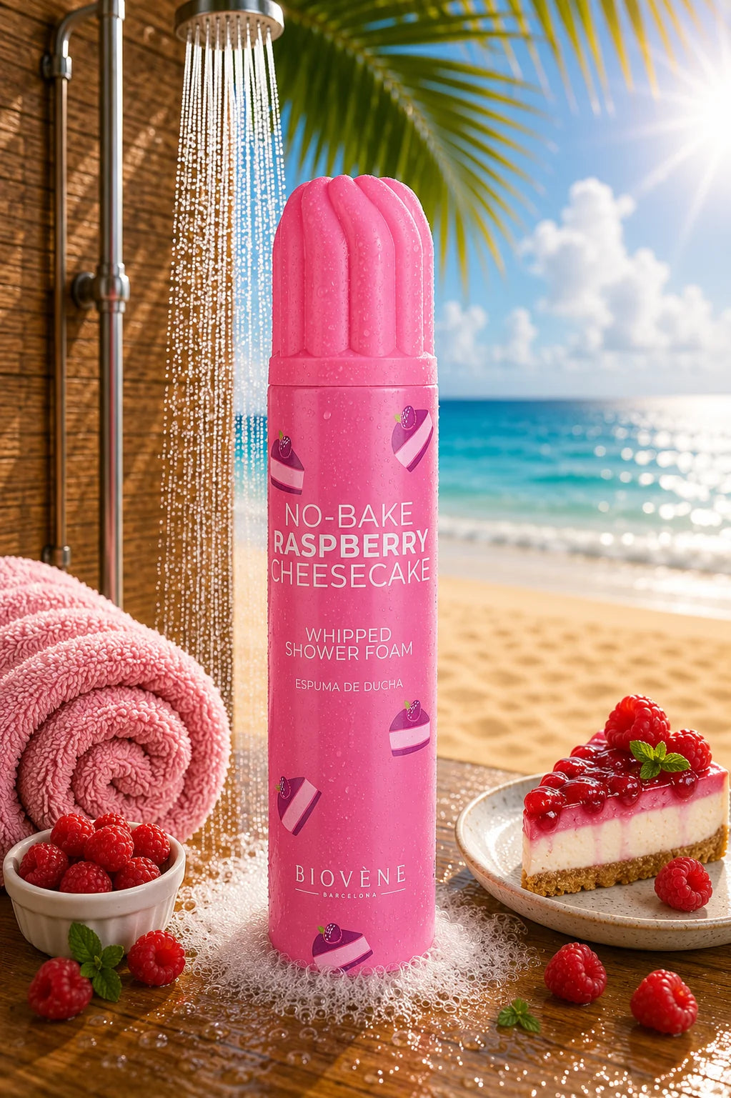 MOUSSE DE DOUCHE NO BAKE RAPSBERRY CHEESCAKE 250ML BIOVENE BARCELONA