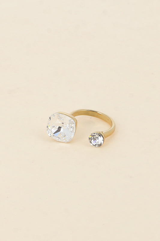 Bague Beata dorée - ornée de 2 cristaux de Swarovski® blanc