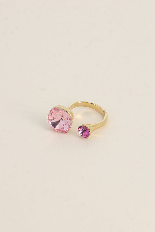 Bague Beata dorée - ornée de 2 cristaux de Swarovski® BLUSH
