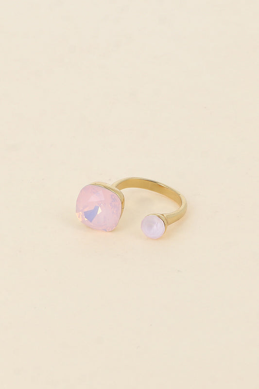 Bague Beata dorée - ornée de 2 cristaux de Swarovski® rose