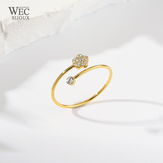 BAGUE FLEUR STASS DOREE