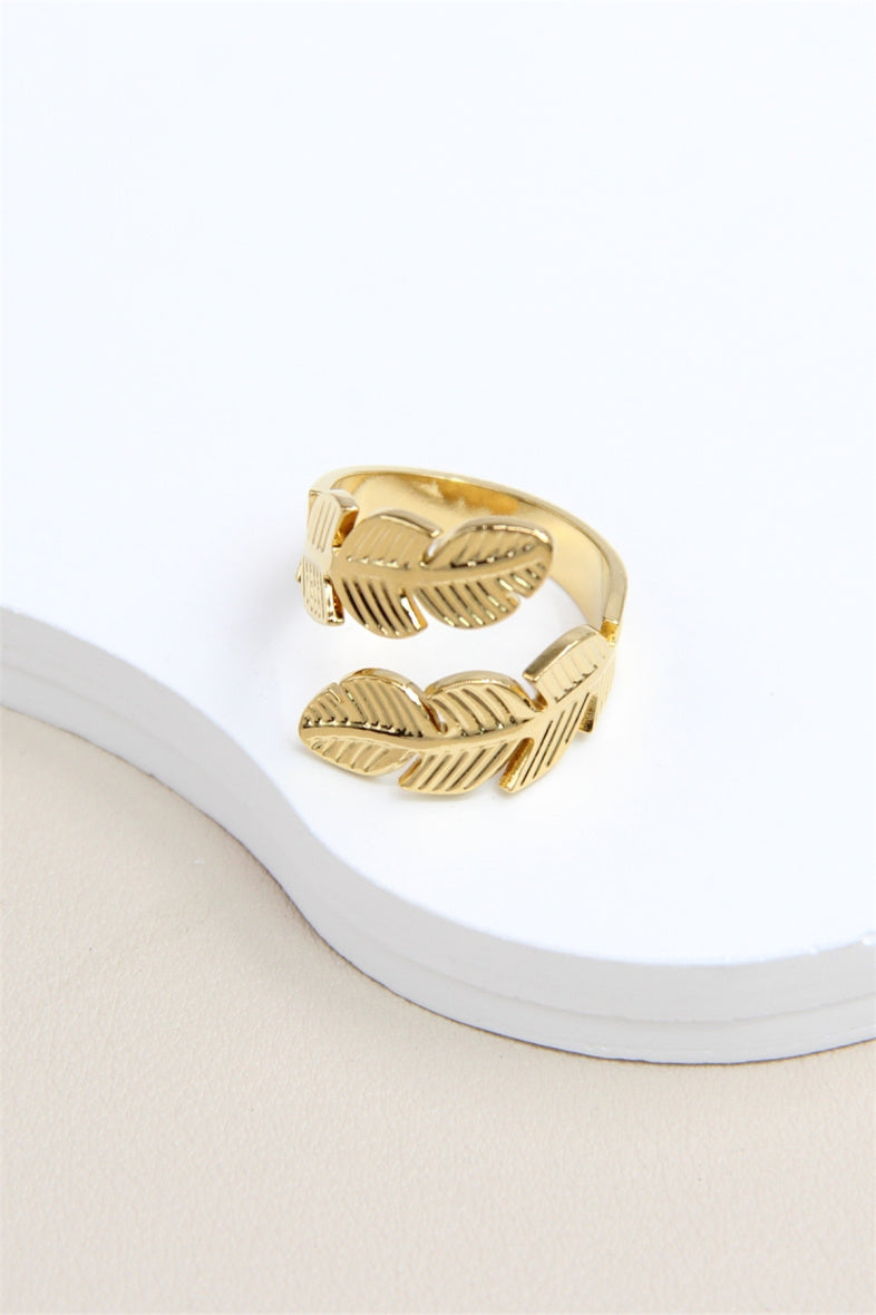 BAGUE FEUILLA DOREE