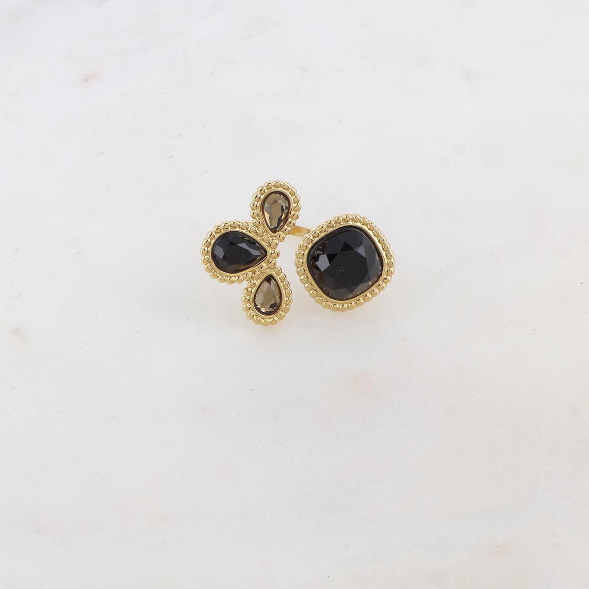 BAGUE TABATA NOIRE PATE DE VERRE