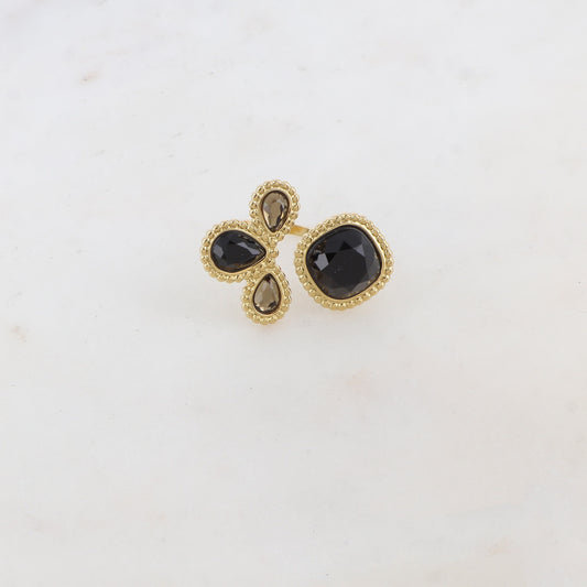 BAGUE TABATA NOIRE PATE DE VERRE