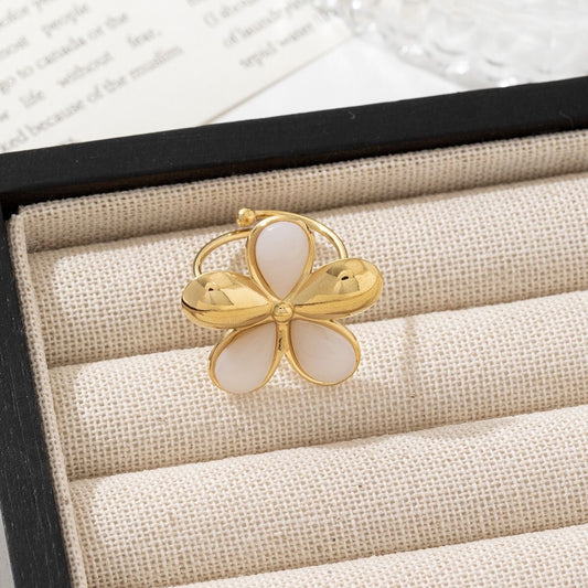 BAGUE FLORA BLANCHE